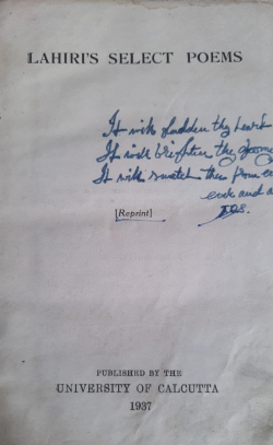 LAHIRI'S SELECT POEMS