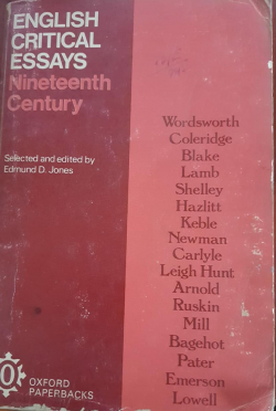 English Critical Essays Nineteenth Century