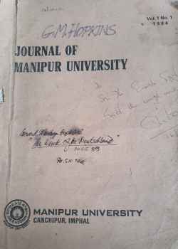 Journal of Manipur University Vol 1 No 1 1984