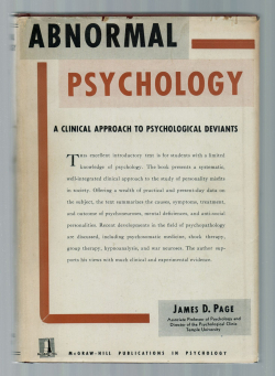 Abnormal Psychology