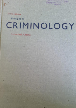 Principles of Criminology