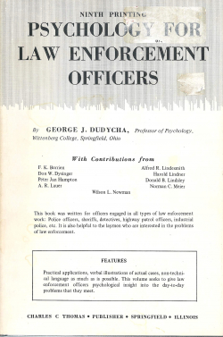 psychology for law enforcement officers