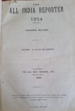 All India Reporter 1954; Vol 41 Manipur Section