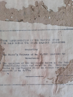 The Representation of the Manipur State to be laid before the states enquiry committee